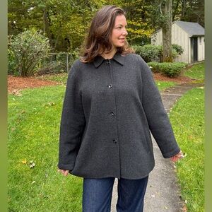 Gorgeous Minimal Timeless Land’s End Wool Cashmere Blend Jacket – Size 18